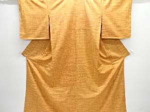 未使用品　小格子織り出し手織り紬着物